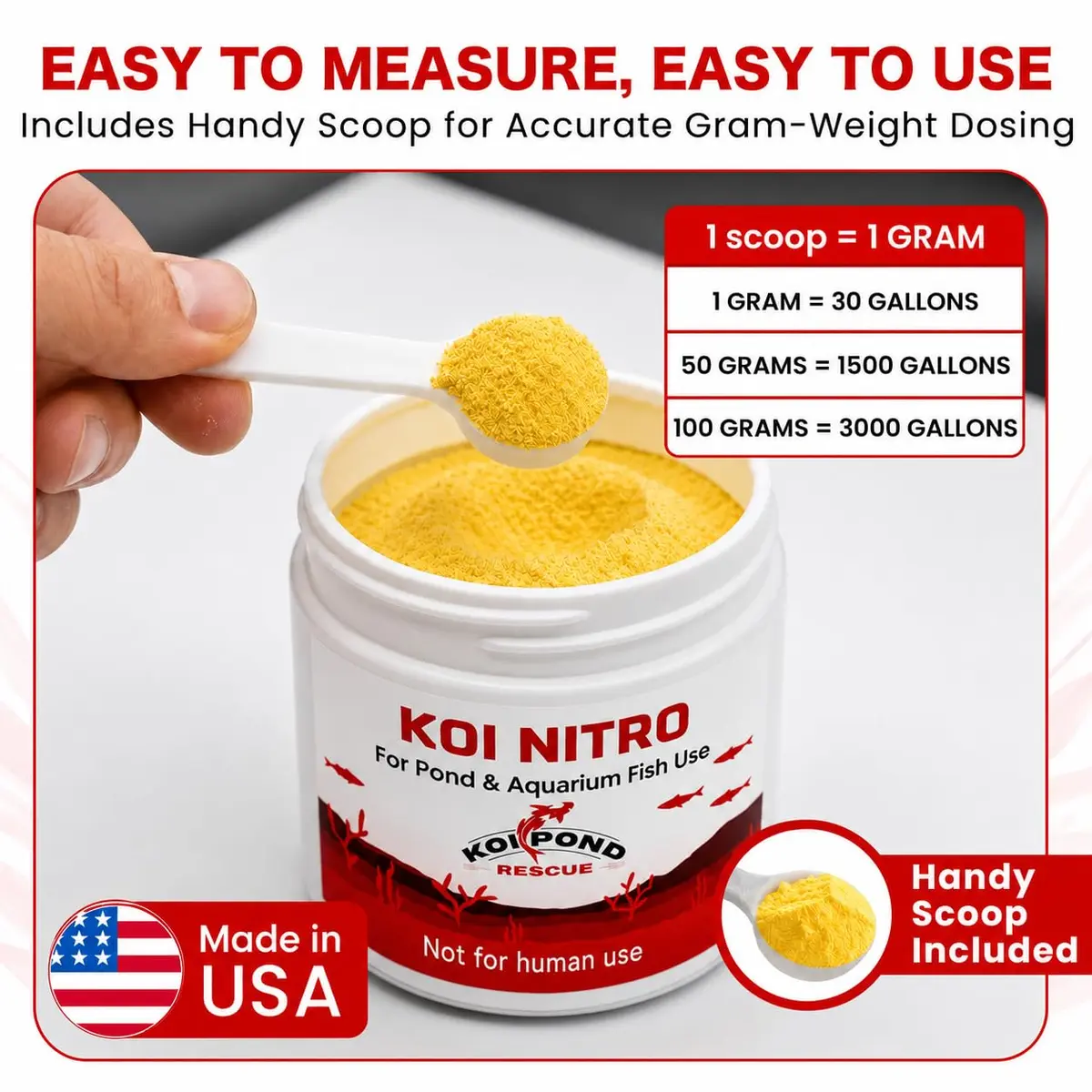 Koi Pond Rescue Koi Nitro Water Treatment 50 Gram | For Freshwater & Marine Fish Ecosystems - view 4