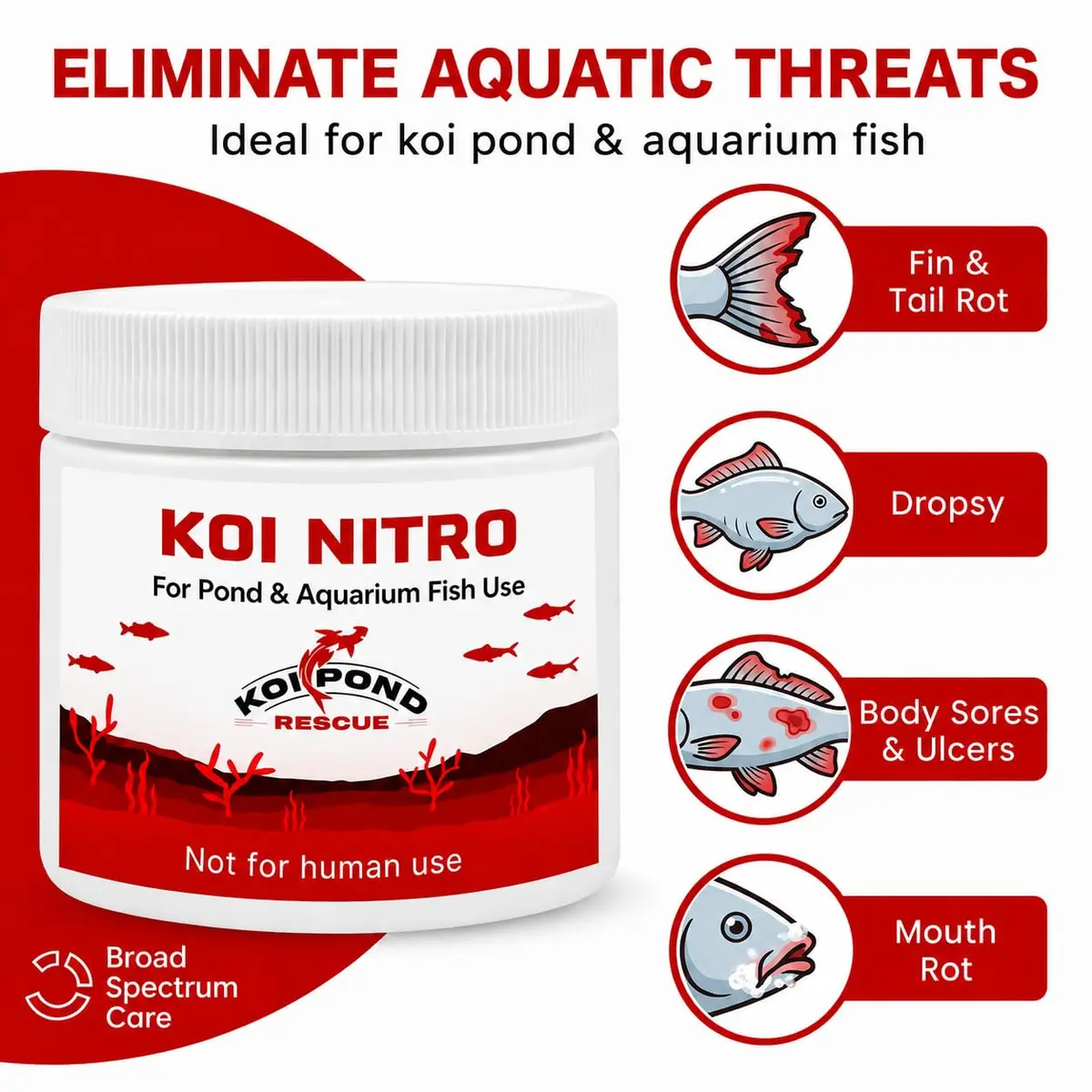 Koi Pond Rescue Koi Nitro Water Treatment 50 Gram | For Freshwater & Marine Fish Ecosystems - view 3