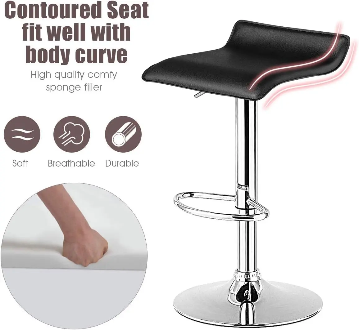NAFORT Adjustable Swivel Bar Stools Set of 6 | Height-Adjustable PU Leather Seating (70-120c) - view 5