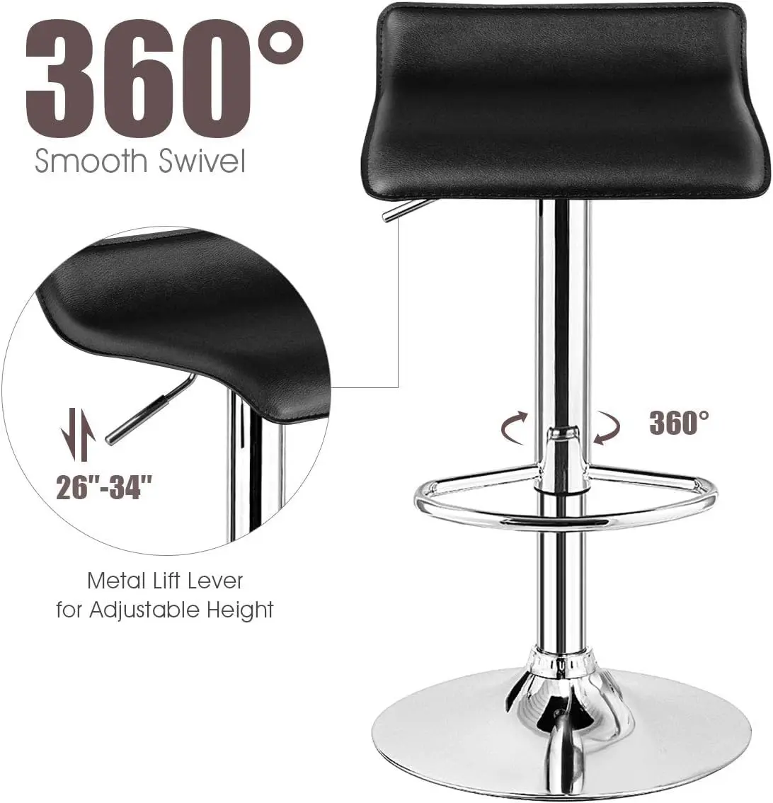 NAFORT Adjustable Swivel Bar Stools Set of 6 | Height-Adjustable PU Leather Seating (70-120c) - view 6