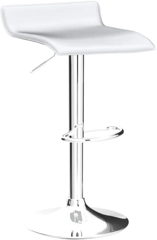 NAFORT White Bar Stools Set of 6 | Adjustable Height PU Leather Seats, Modern Kitchen & Bar Furniture - view 6