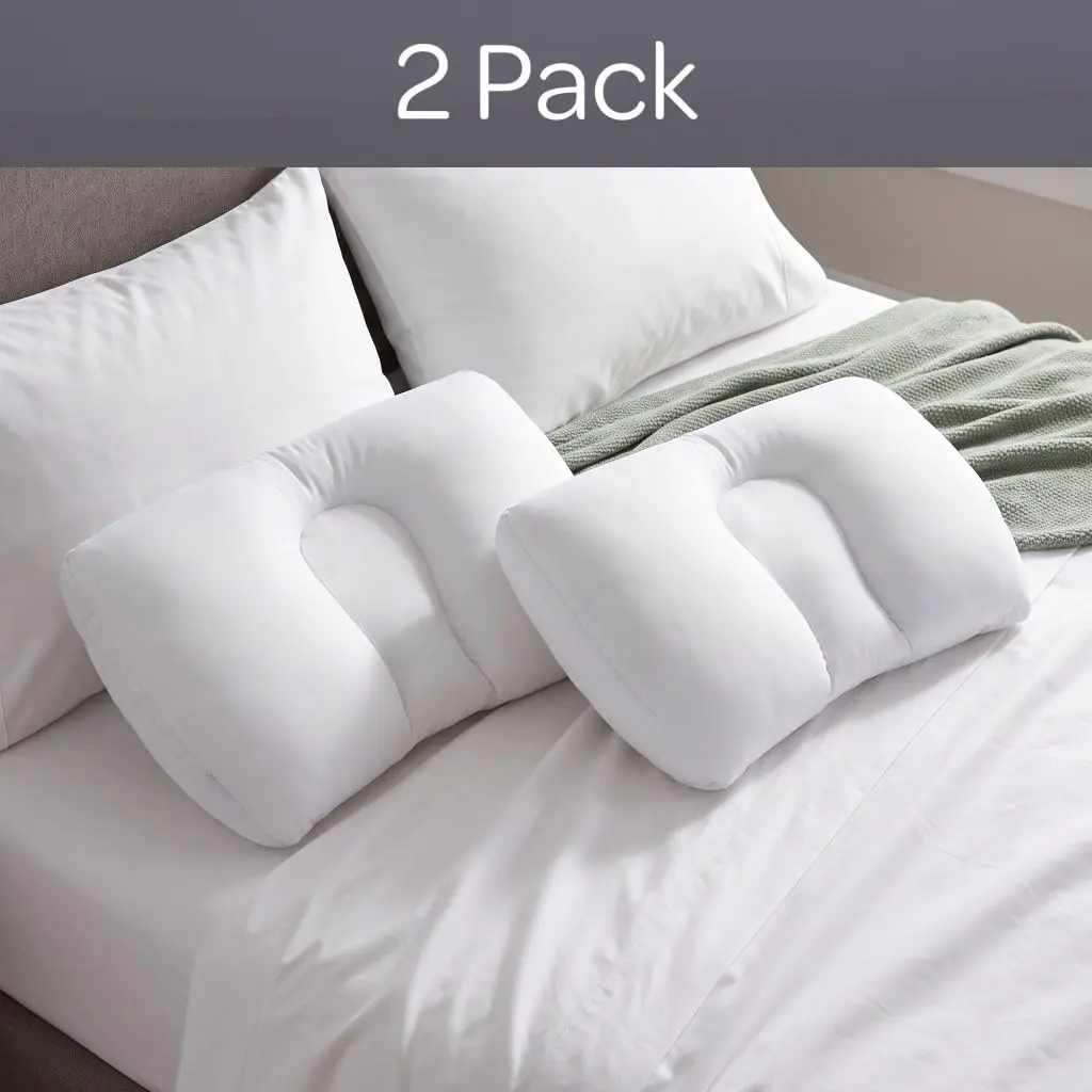 Bluestone Microbead Neck Pillows for Sleeping | White | Set of 2 | 20.5"x11"x4" - view 5