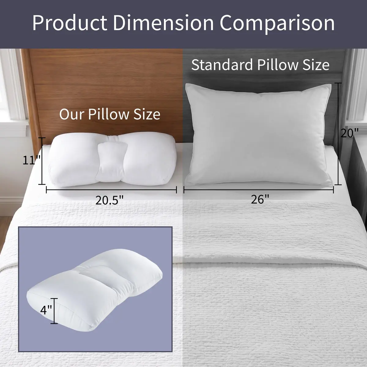 Bluestone Microbead Neck Pillows for Sleeping | White | Set of 2 | 20.5"x11"x4" - view 7