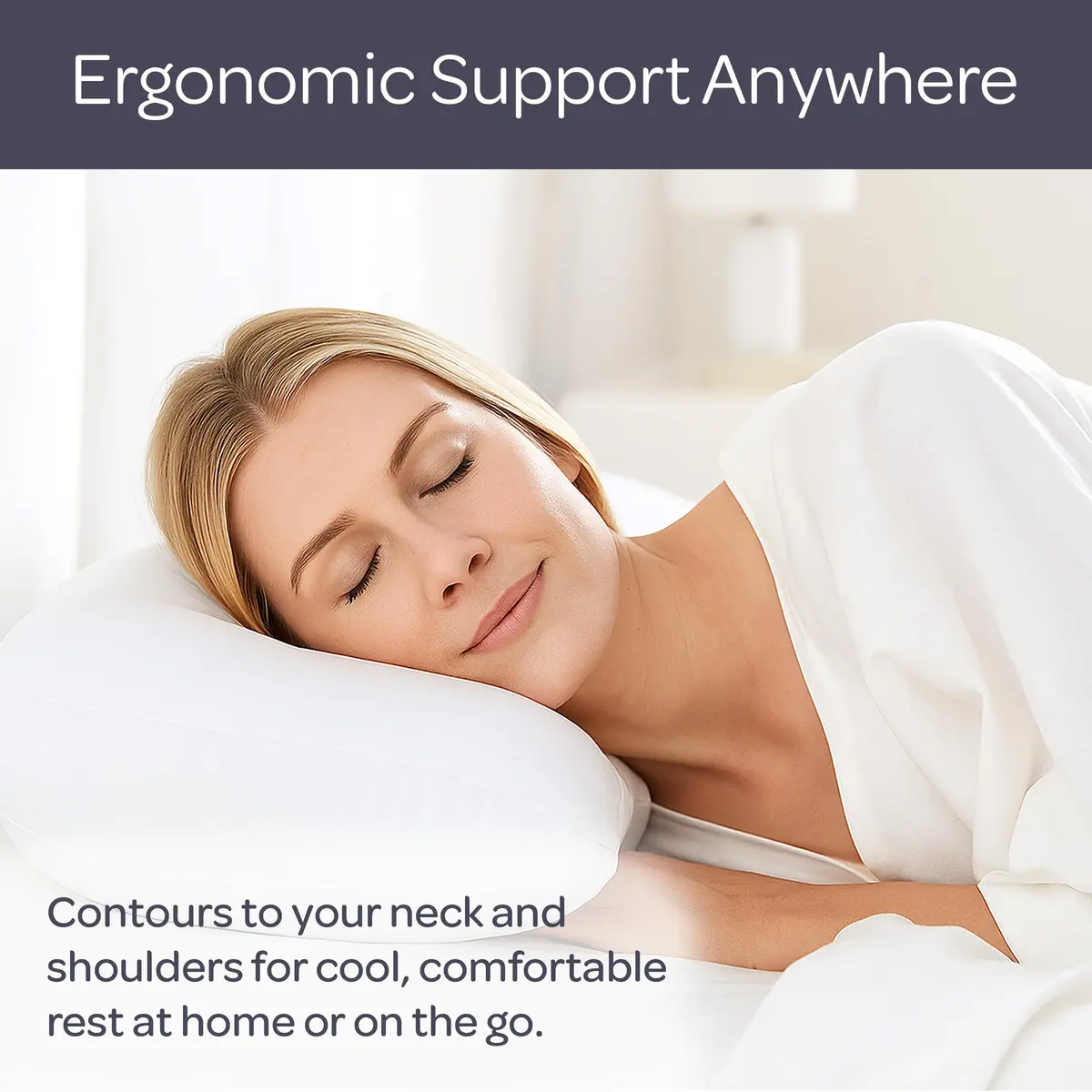 Bluestone Microbead Neck Pillows for Sleeping | White | Set of 2 | 20.5"x11"x4" - view 2