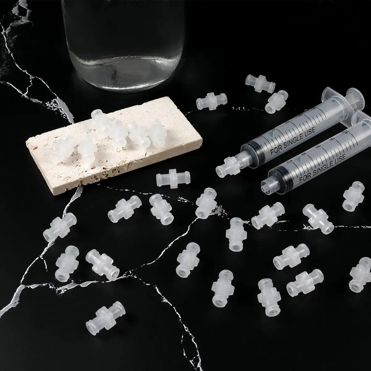 AIEX 100pcs Luer Lock Adapter Kit, Female Luer Lock Coupler Connector | PP, Transparent, Reusable - view 7