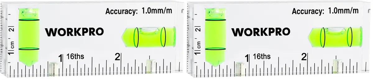 WORKPRO 3 Inch Magnetic Pocket Level (Pack of 2) | Compact, Magnetic & Accurate for DIY & Professionals - main product image