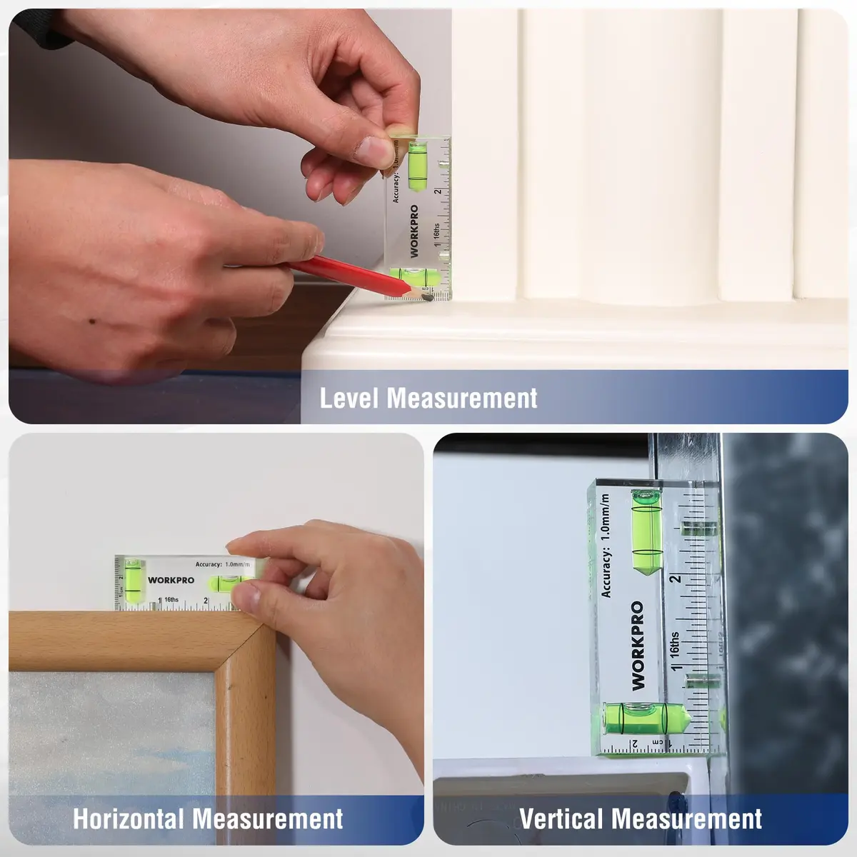 WORKPRO 3 Inch Magnetic Pocket Level (Pack of 2) | Compact, Magnetic & Accurate for DIY & Professionals - view 6