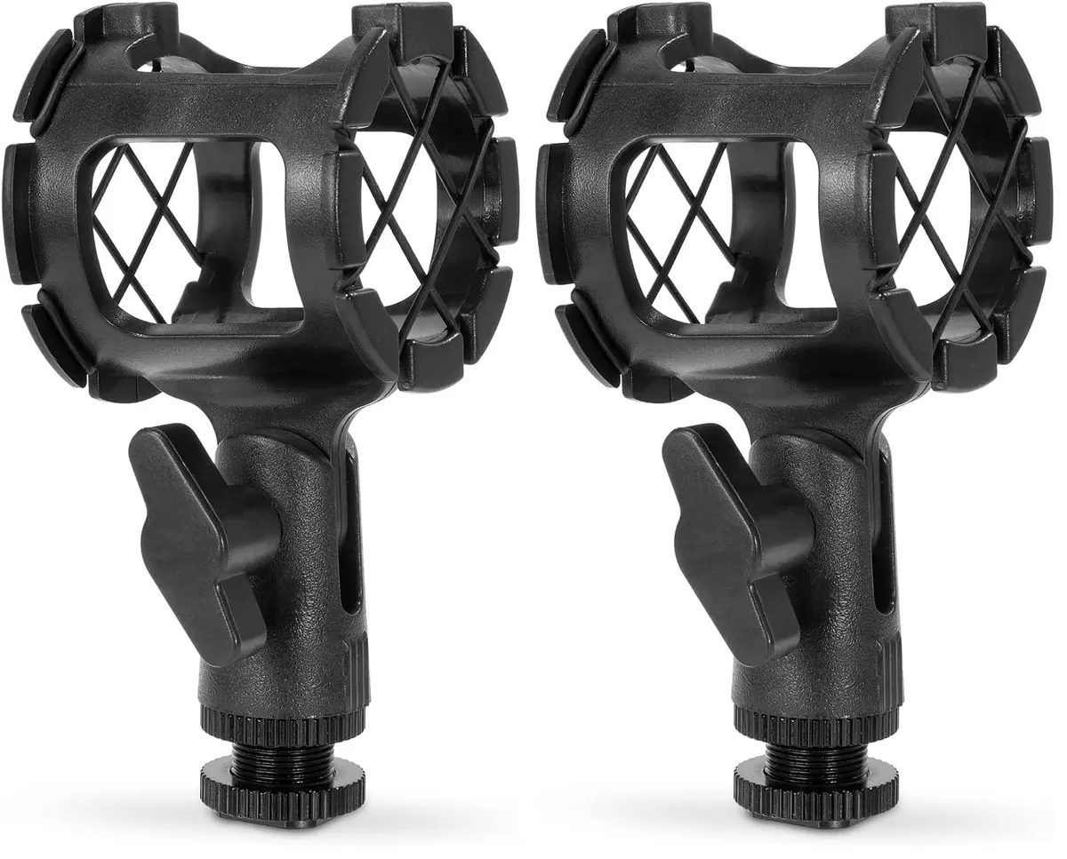 SMALLRIG Microphone Shock Mount Cold Shoe Pinch with 3/8" Thread for 15-40mm Mics (Pack of 2) | Isolates Mic from Vibration - main product image