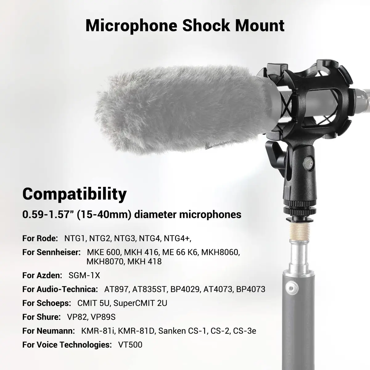 SMALLRIG Microphone Shock Mount Cold Shoe Pinch with 3/8" Thread for 15-40mm Mics (Pack of 2) | Isolates Mic from Vibration - view 2