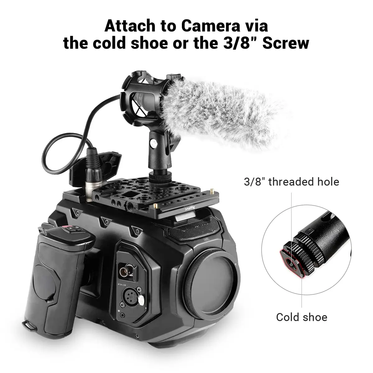 SMALLRIG Microphone Shock Mount Cold Shoe Pinch with 3/8" Thread for 15-40mm Mics (Pack of 2) | Isolates Mic from Vibration - view 4