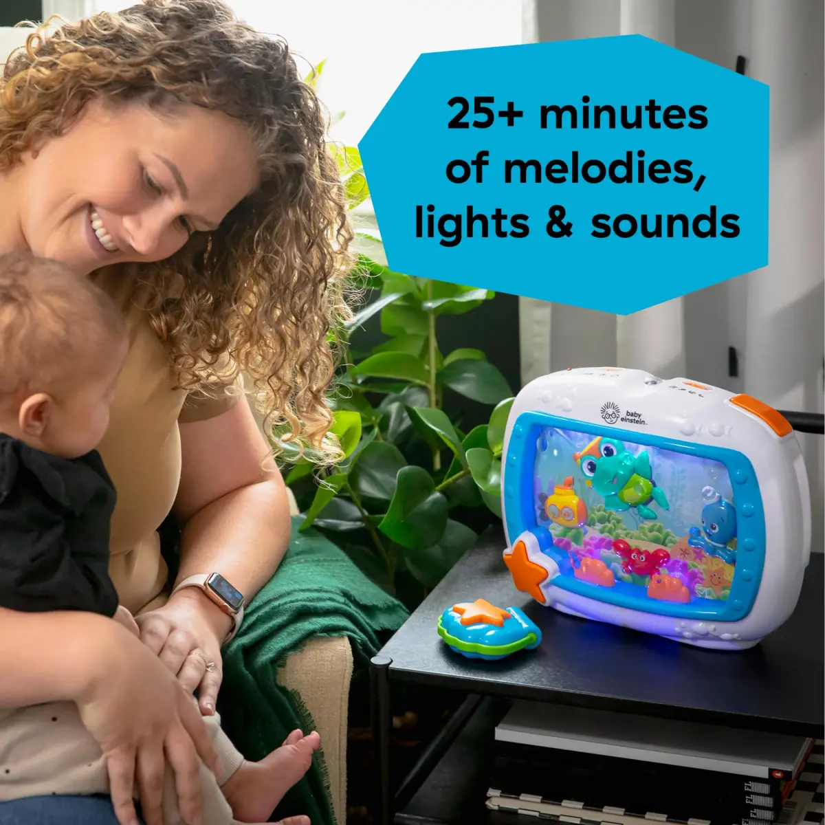 Baby Einstein 2-in-1 Sea Dreams Soother On-the-Go Gift Set, Musical Crib Toy Sound Machine and Portable Aquarium Toy, Ages Newborn and Up - view 2