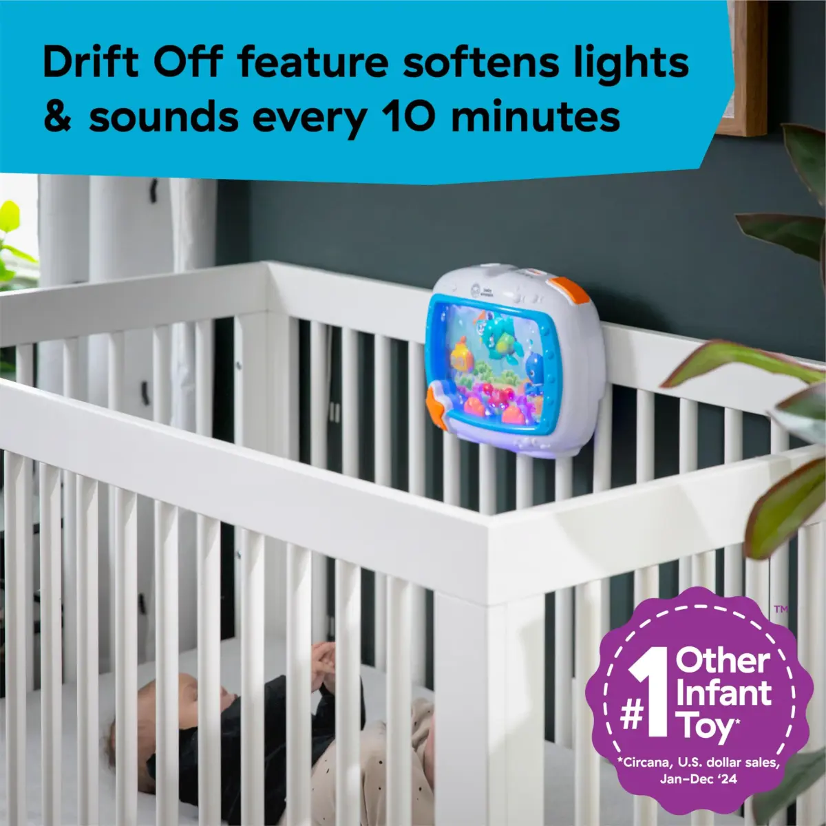 Baby Einstein Sea Dreams Soother On-the-Go Gift Set, Musical Crib Toy & Portable Aquarium Toy 2-Piece Set, 25+ Min Melodies, Pink - view 5