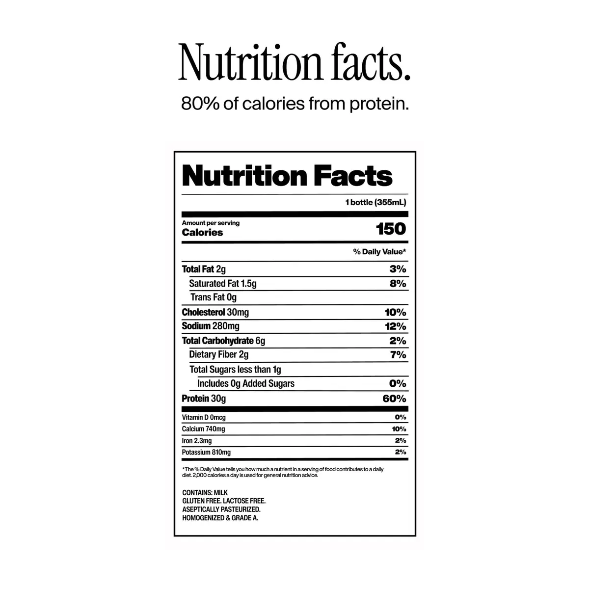 David Chocolate Protein Shake, 30g Protein, Ready to Drink, 12 fl oz | Rich Chocolate Flavor, Lactose Free, 12 Pack - view 2
