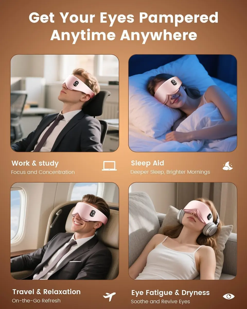 Anydance Cordless Heated Eye Mask 1 Count | 4 Temp Settings, Timed Shutdown, Travel Ready - view 6