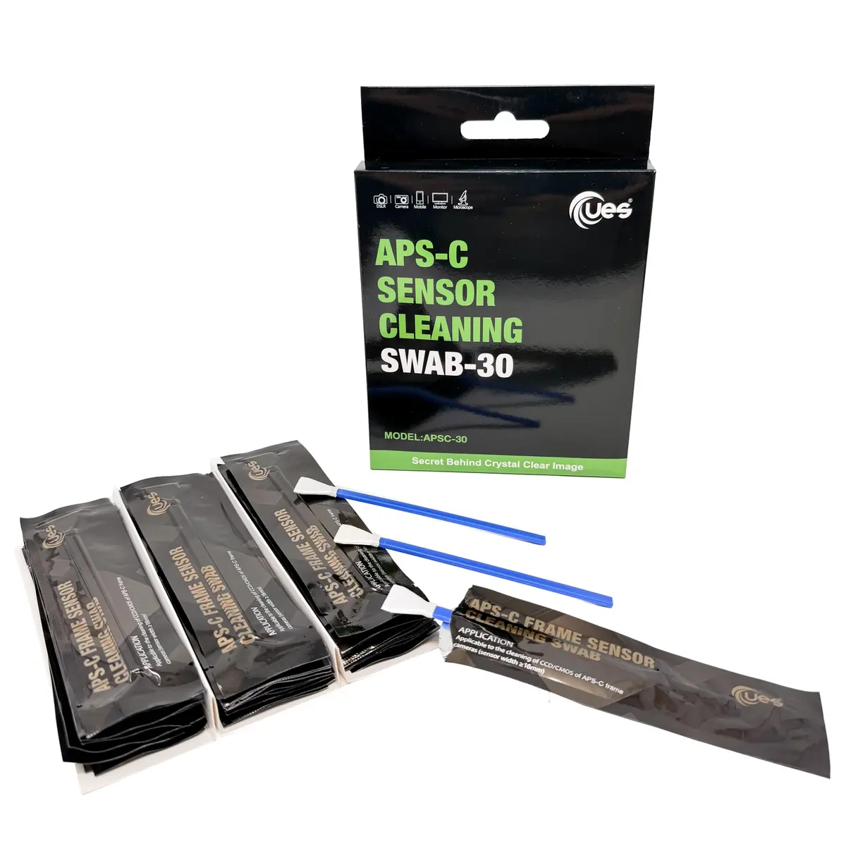 UES 16mm APS-C Camera Sensor Cleaning Swabs, 30 Pack Dry Swab Refill Kit | Lint-Free Microfiber for DSLR/Mirrorless - main product image