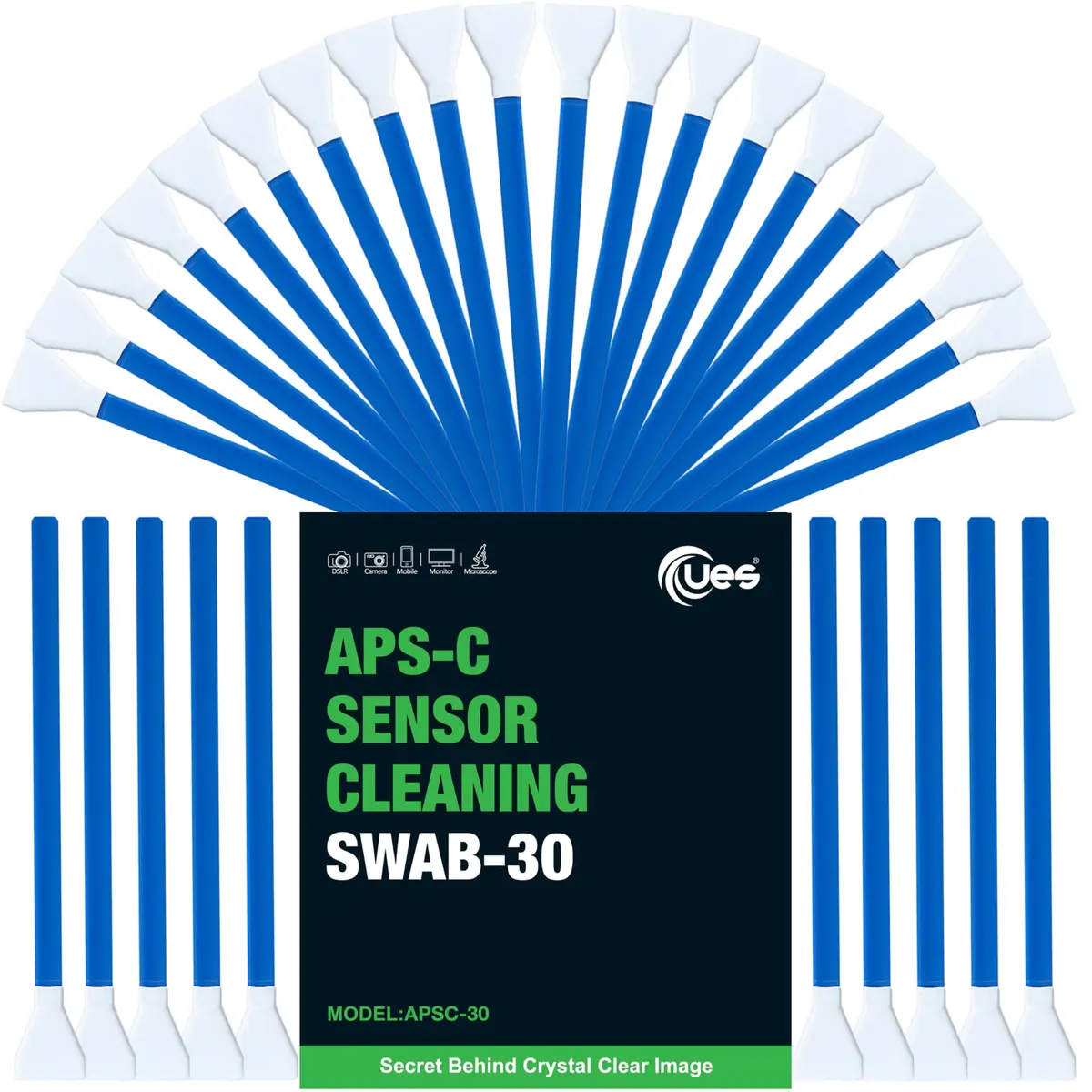 UES 16mm APS-C Camera Sensor Cleaning Swabs, 30 Pack Dry Swab Refill Kit | Lint-Free Microfiber for DSLR/Mirrorless - view 2