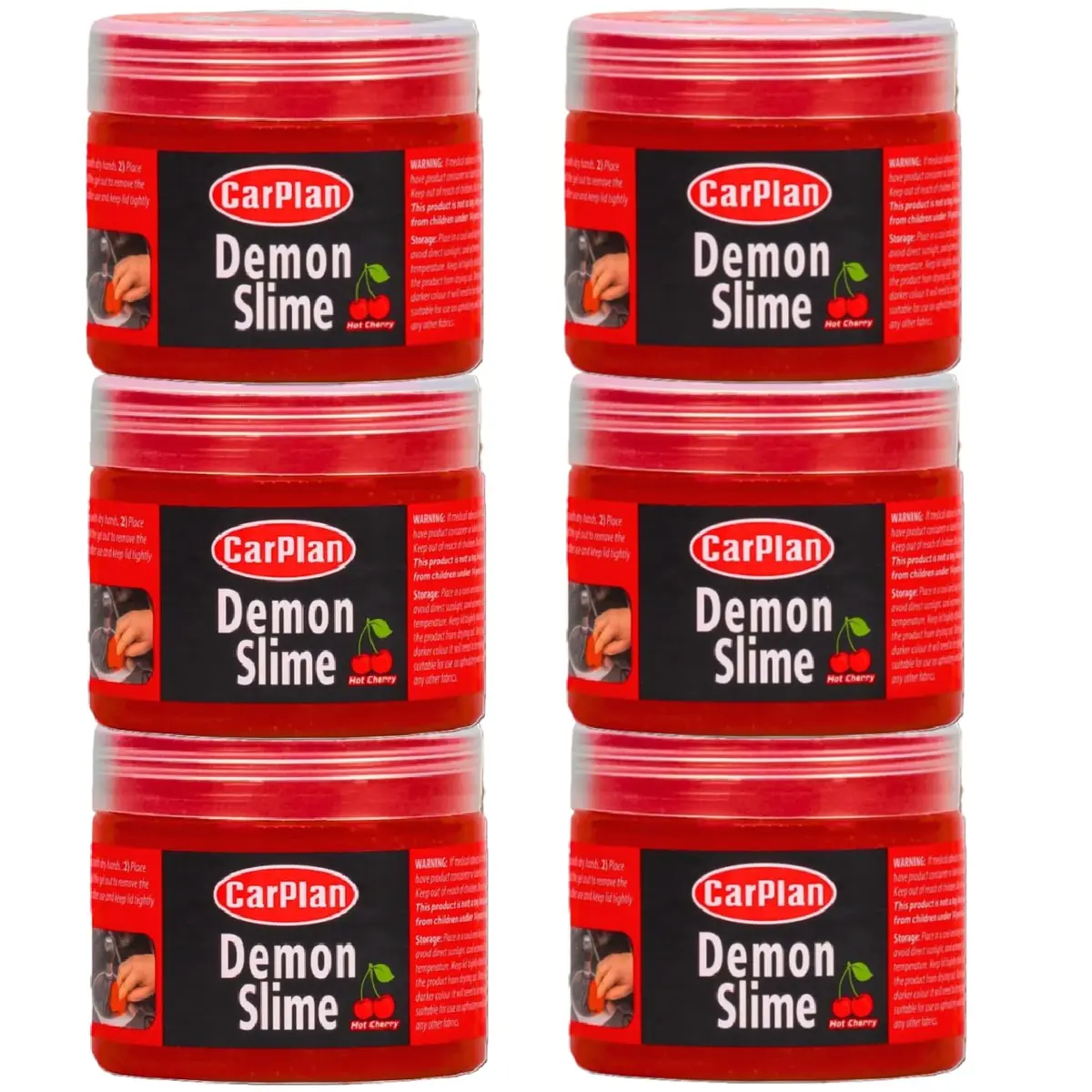 CarPlan Demon Slime Car Interior Cleaner Gel, 5.6 Oz (Pack of 6) | Residue-Free Dust & Dirt Removal - main product image