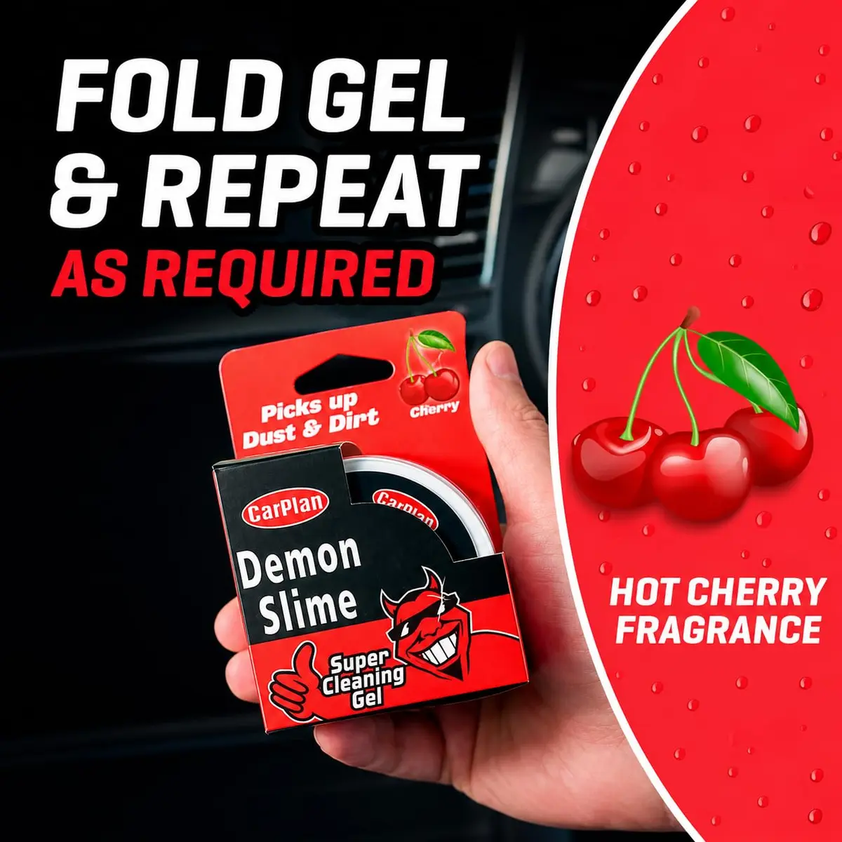 CarPlan Demon Slime Car Interior Cleaner Gel, 5.6 Oz (Pack of 6) | Residue-Free Dust & Dirt Removal - view 5