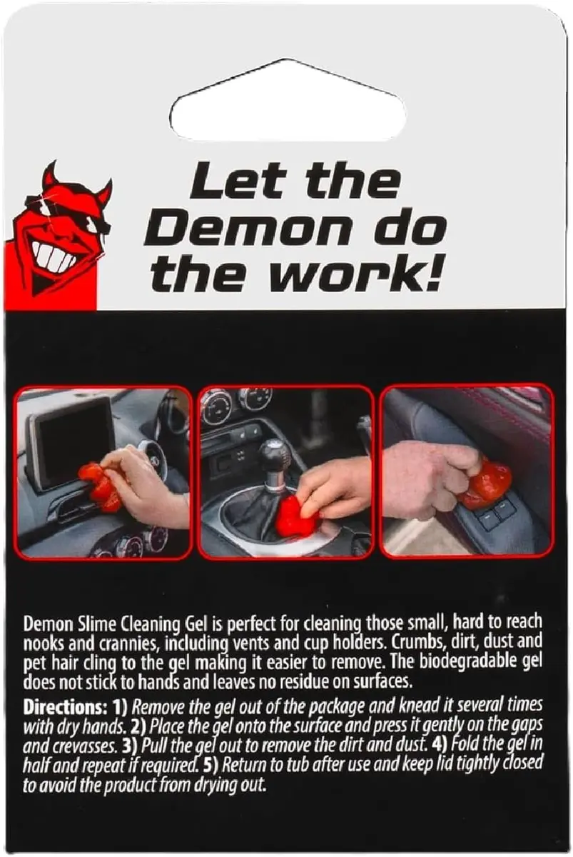 CarPlan Demon Slime Car Interior Cleaner Gel, 5.6 Oz (Pack of 6) | Residue-Free Dust & Dirt Removal - view 8