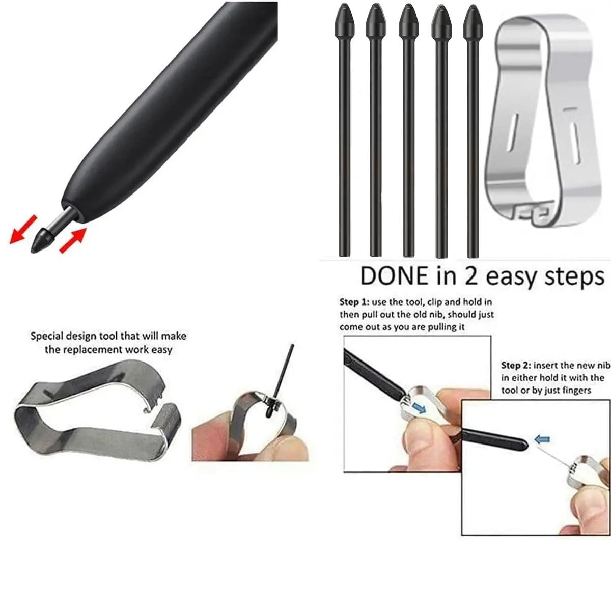 TYHJ S22 Ultra Pen (Bluetooth) Replacement for Samsung Galaxy S22 Ultra, S Pen Stylus (4096 Pressure Sensor) + Tips | Silver - view 5