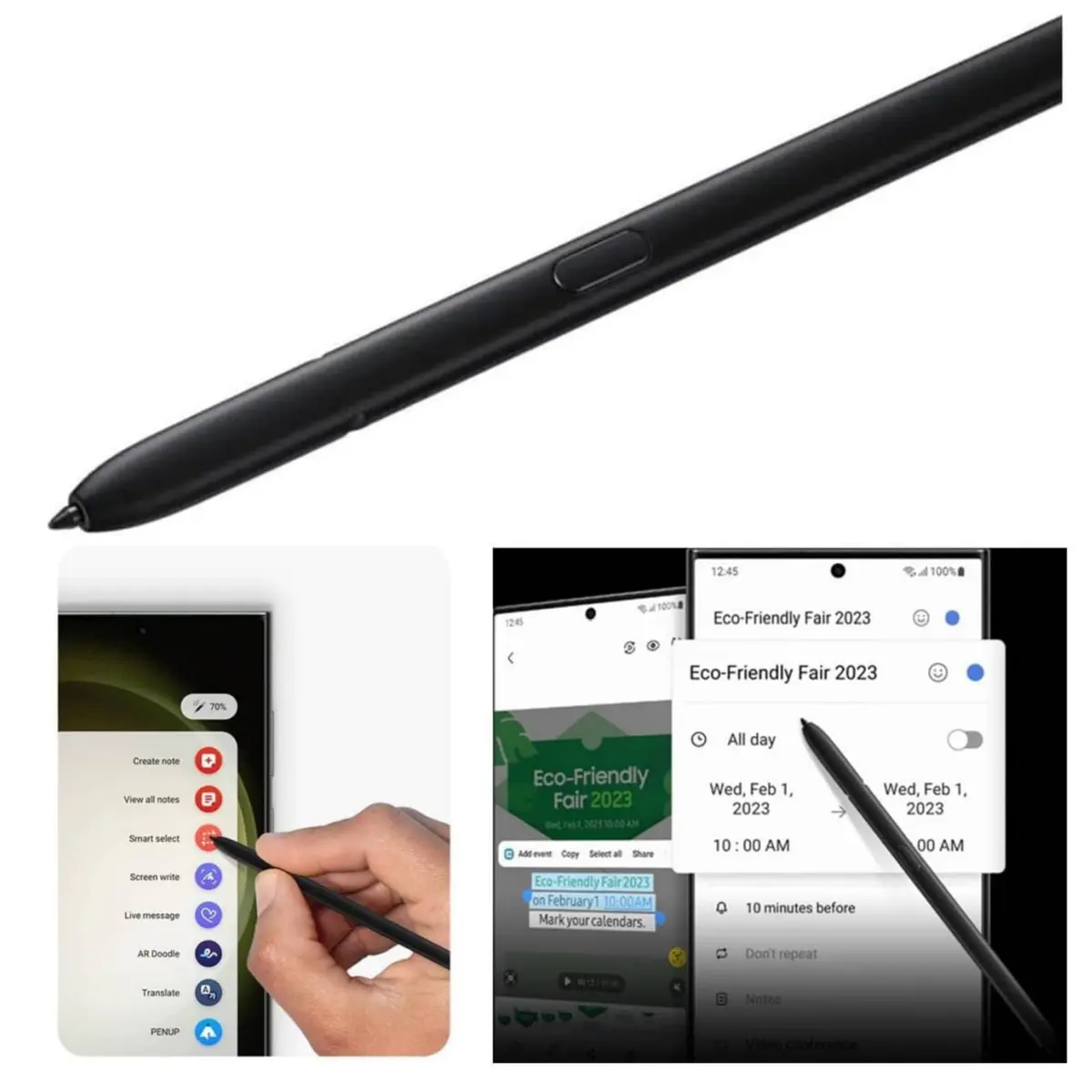 TYHJ S22 Ultra Pen (Bluetooth) Replacement for Samsung Galaxy S22 Ultra, S Pen Stylus (4096 Pressure Sensor) + Tips | Silver - view 4