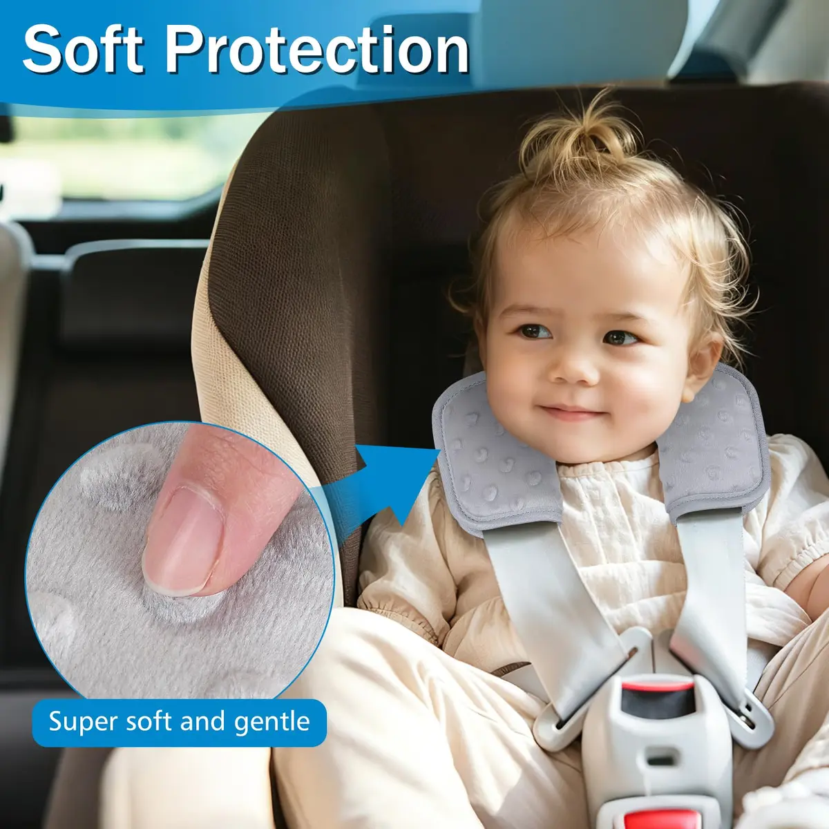 Accmor Car Seat Strap Pads for Baby Kids Toddler | Soft Shoulder Covers for All Baby Car Seats - view 5