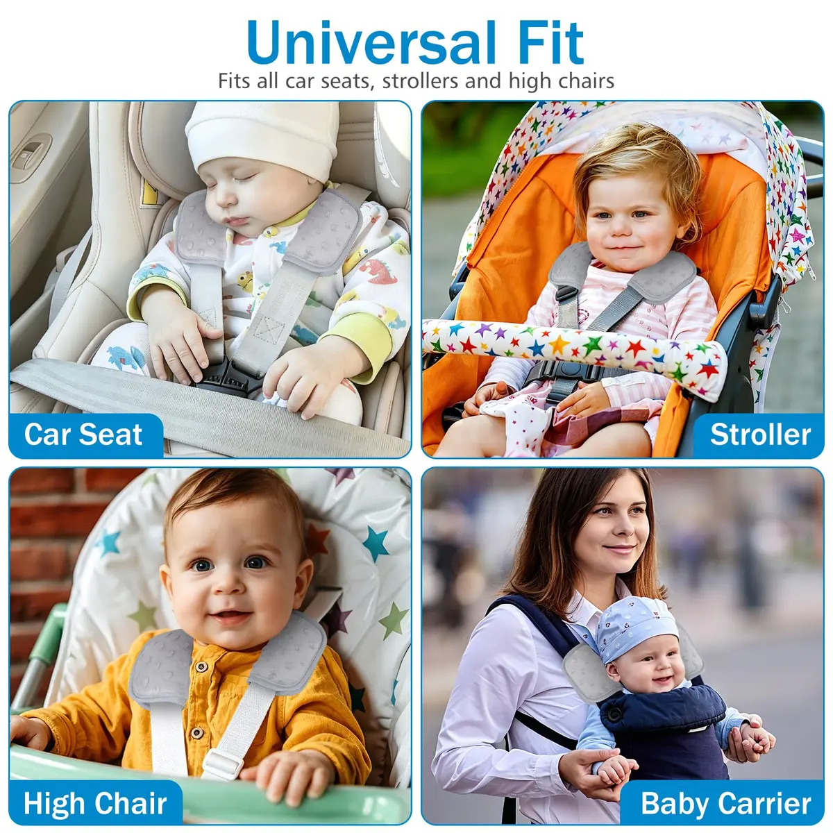 Accmor Car Seat Strap Pads for Baby Kids Toddler | Soft Shoulder Covers for All Baby Car Seats - view 6