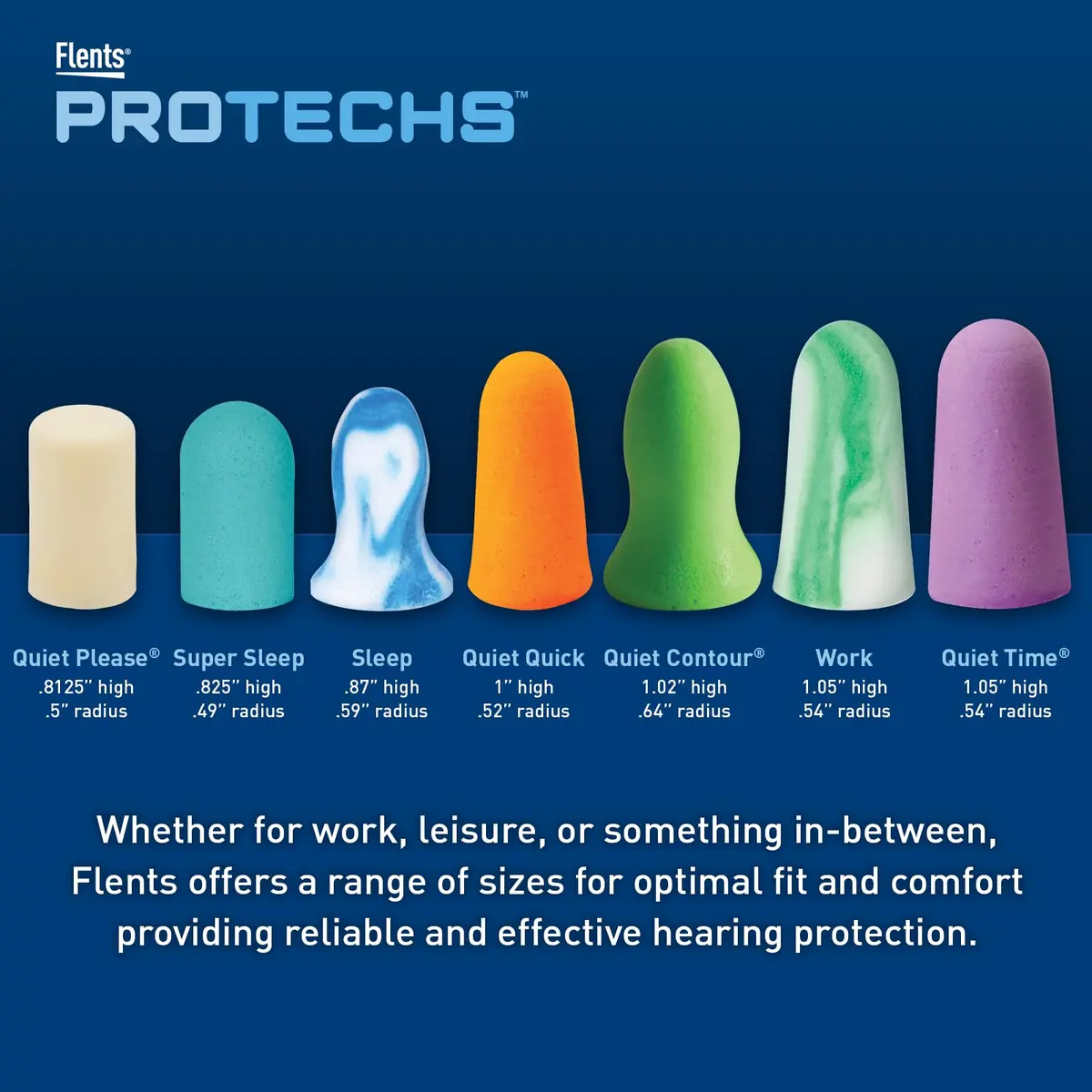 Flents Protechs Quiet Time Foam Ear Plugs NRR 33 12 Pair Purple | Noise Reduction for Sleep, Travel, Study - view 7