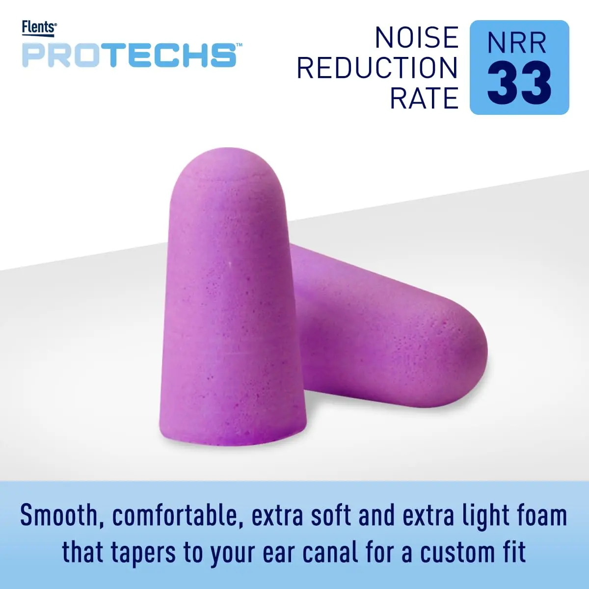 Flents Protechs Quiet Time Foam Ear Plugs NRR 33 12 Pair Purple | Noise Reduction for Sleep, Travel, Study - view 2
