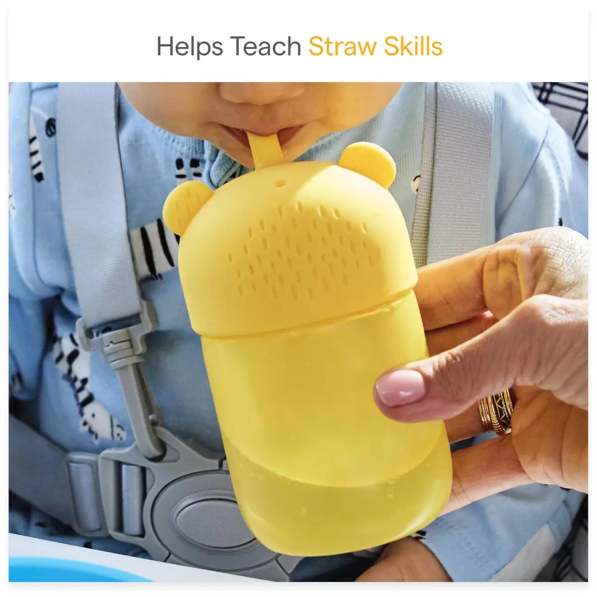 Munchkin Gentle Transition Honey Bear Straw Cup 255ml (9 Ounces) | BPA-Free Silicone for Babies 6+ Months - view 2