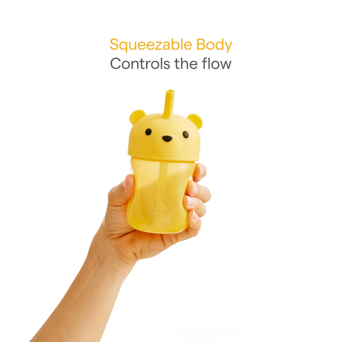 Munchkin Gentle Transition Honey Bear Straw Cup 255ml (9 Ounces) | BPA-Free Silicone for Babies 6+ Months - view 3
