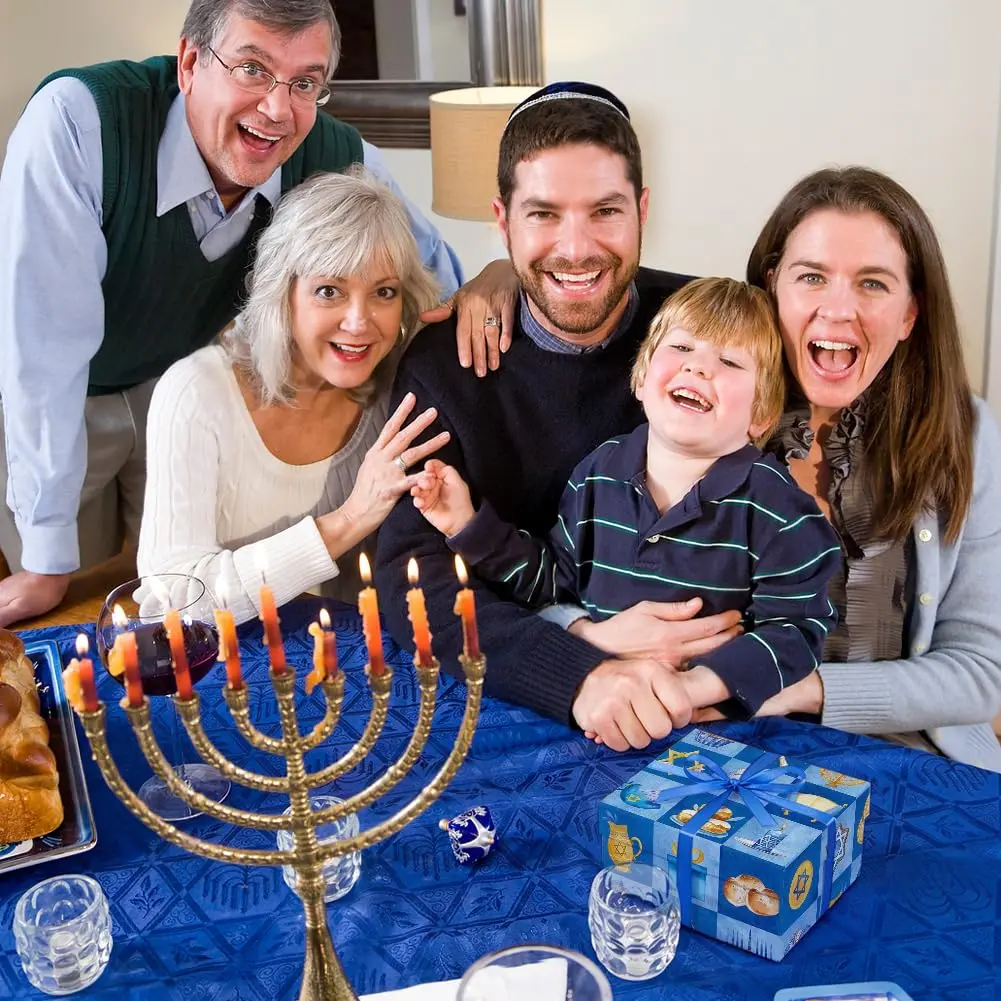 Boerni Hanukkah Tissue Paper with Blue Gold Menorahs 50 Sheets | Festive Gift Wrapping & Crafts - view 7