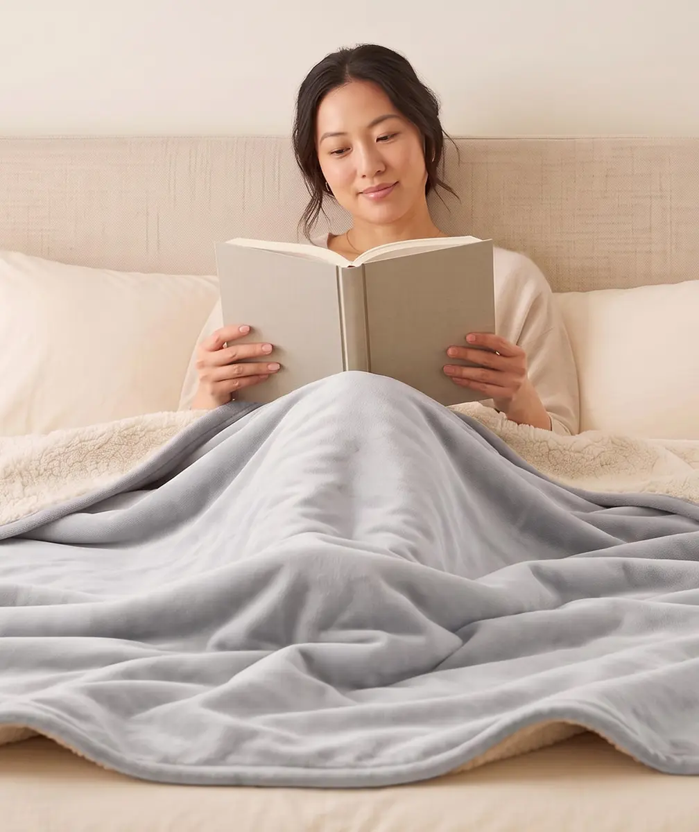Dawhud Direct Cloud Sherpa Fleece Throw Blanket 50"x60" | Cozy Reversible Plush for Couch & Bed - view 6