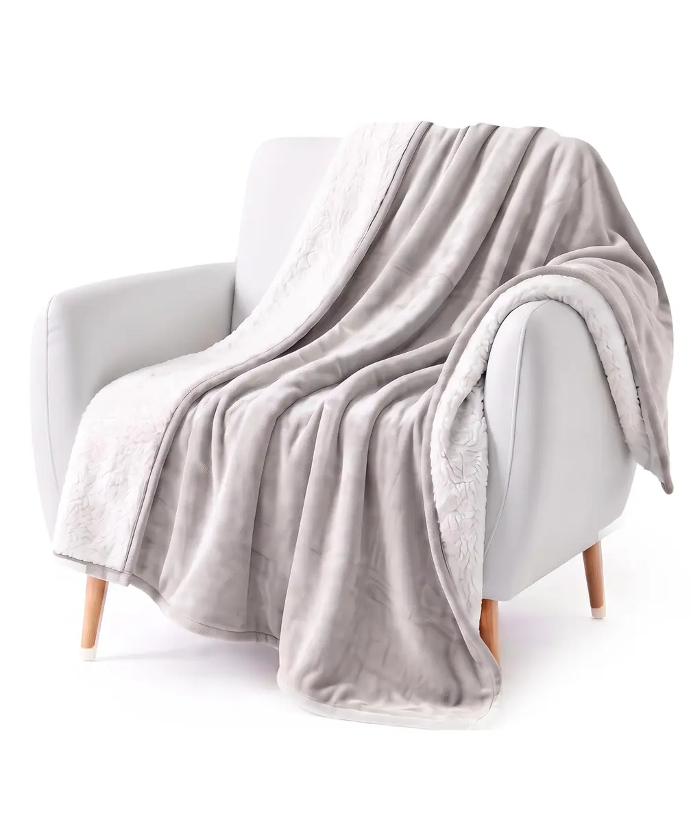 Dawhud Direct Cloud Sherpa Fleece Throw Blanket 50"x60" | Cozy Reversible Plush for Couch & Bed - main product image