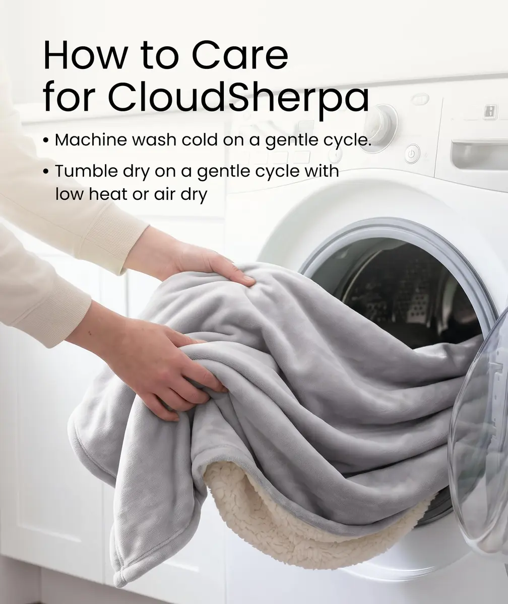 Dawhud Direct Cloud Sherpa Fleece Throw Blanket 50"x60" | Cozy Reversible Plush for Couch & Bed - view 8