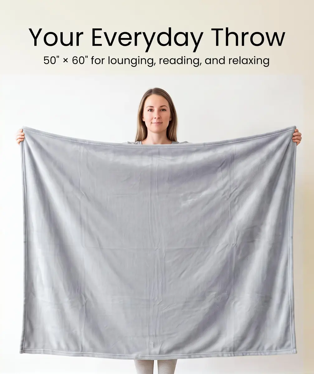 Dawhud Direct Cloud Sherpa Fleece Throw Blanket 50"x60" | Cozy Reversible Plush for Couch & Bed - view 9