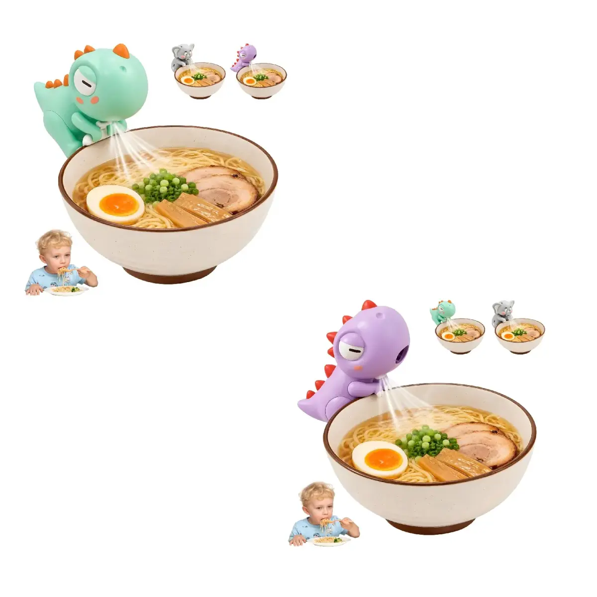 SEPSUMMER Cute Blowing Elephant Mini Fan 9cm (3.54in) | USB Rechargeable Food Cooling Fan for Hot Meals - main product image