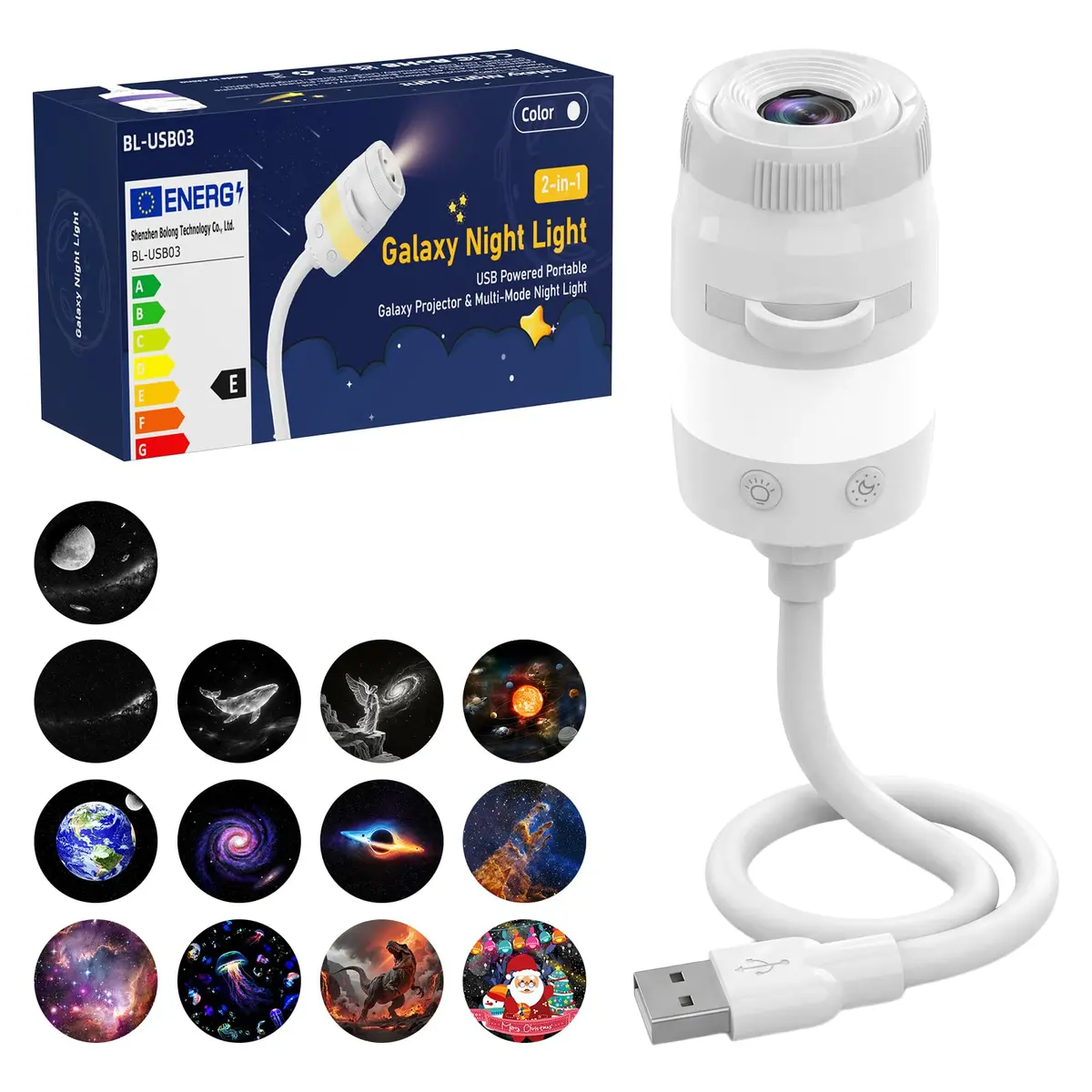 Ainael Galaxy Projector Night Light | HD Star Projection & RGB Night Light for Bedroom - main product image