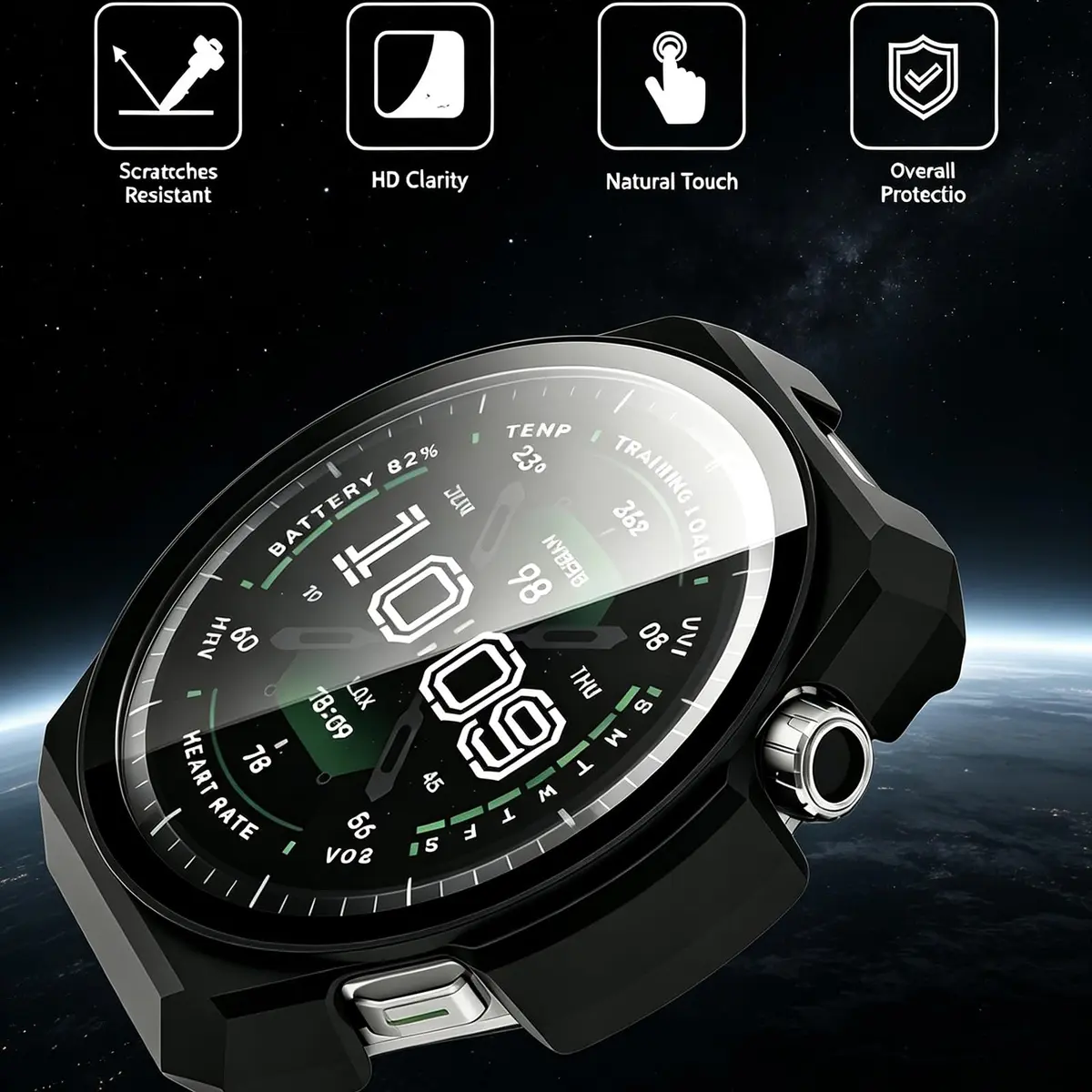 Rc-Z Screen Protector Case for Amazfit Balance 3 | Shock-Resistant Slim Cover (70-120 chars) - view 2