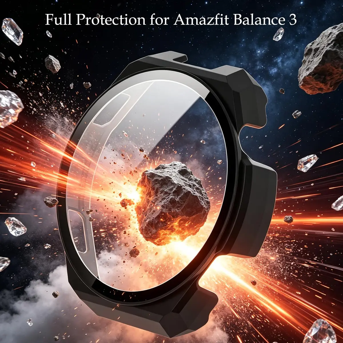 Rc-Z Screen Protector Case for Amazfit Balance 3 | Shock-Resistant Slim Cover (70-120 chars) - view 3