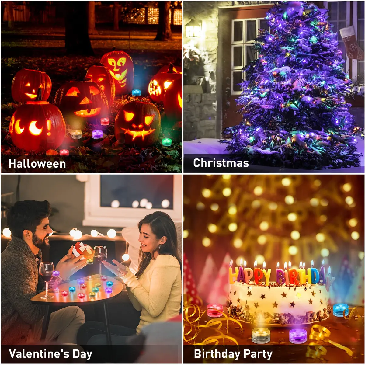 LUXJET Halloween Pumpkin Lights with Remote | Waterproof LED Tea Lights for Indoor & Outdoor Decor - view 7