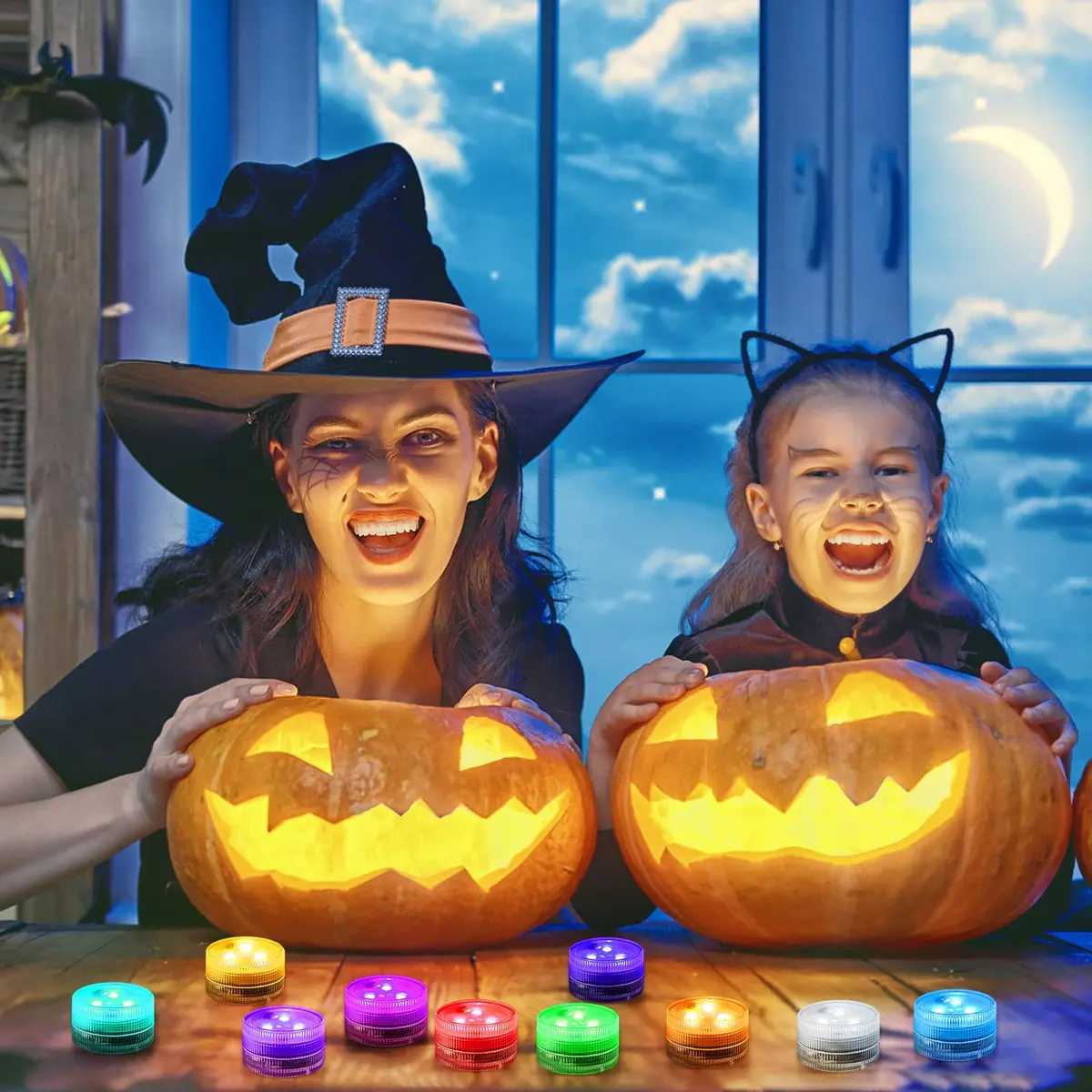 LUXJET Halloween Pumpkin Lights with Remote | Waterproof LED Tea Lights for Indoor & Outdoor Decor - view 3
