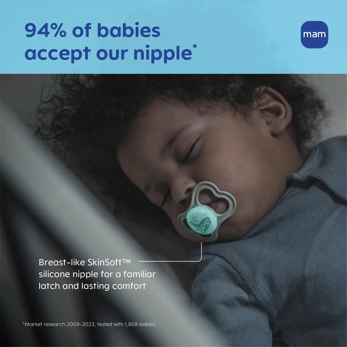 MAM Supreme Baby Pacifier 16+ Mths, 24 Count (24 Count) | Premium Extra Thin Nipple, Glow-in-the-Dark, BPA-Free Silicone - view 4