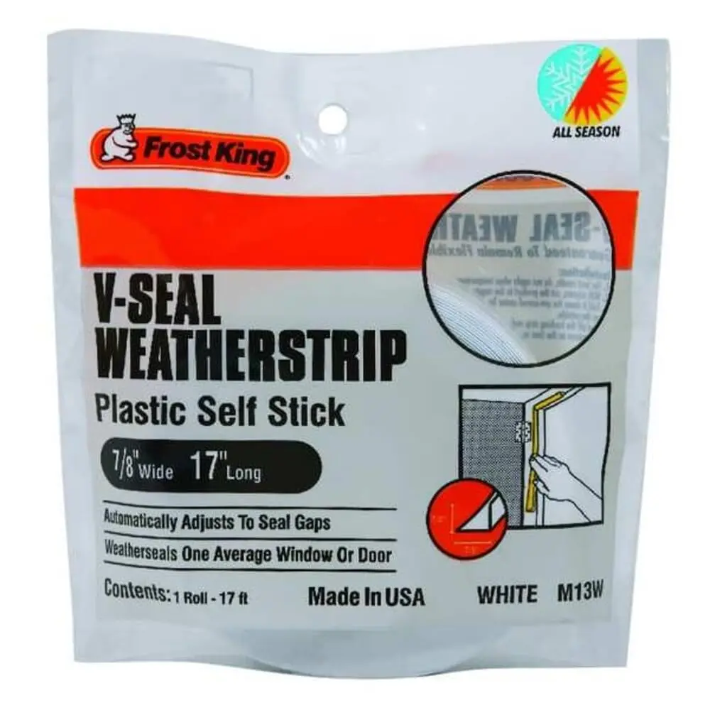 Frost King V-Seal Weather-strip White 204 ft (Pack of 12) | Seals Gaps, Blocks Drafts, Dust & Water - main product image