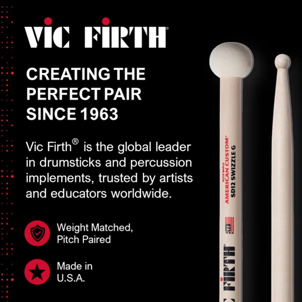 Vic Firth Kids American Classic Kidsticks 3-Pack | Small Hands Friendly Drumsticks for Young Drummers - view 7