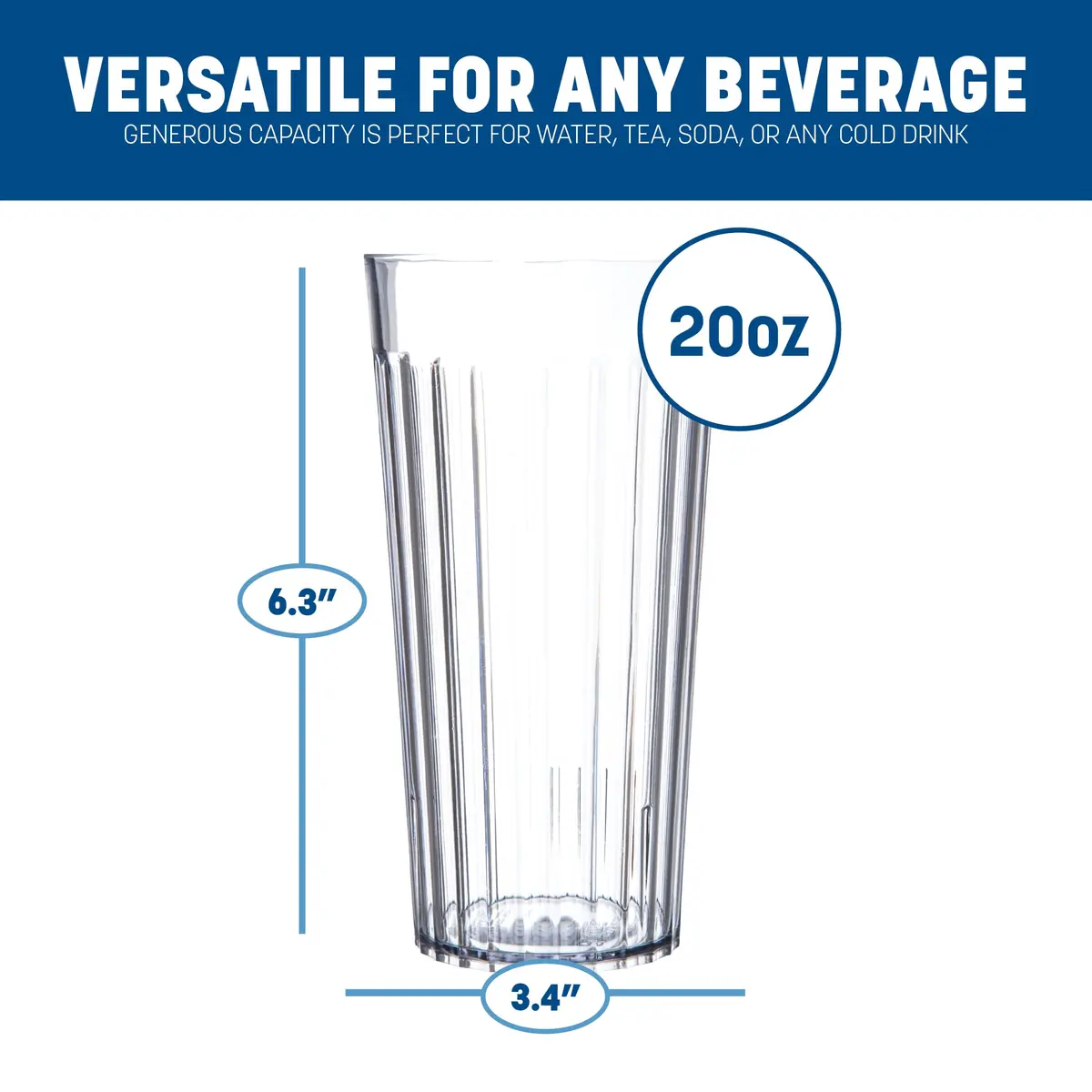 Carlisle FoodService Products Bistro Tumbler, Plastic Cups for Water or Drinks, 20 Oz | Durable, BPA-Free, Dishwasher Safe - view 2