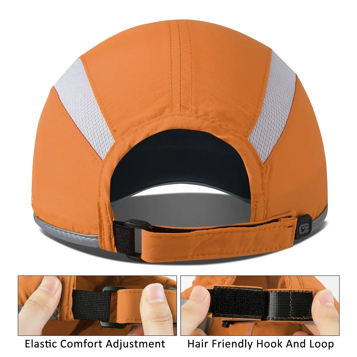 GADIEMKENSD Reflective Foldable Running Hat for Men Women, Orange XS/S | UPF50+ UV Protection, Quick Dry, Reflective Safety - view 3