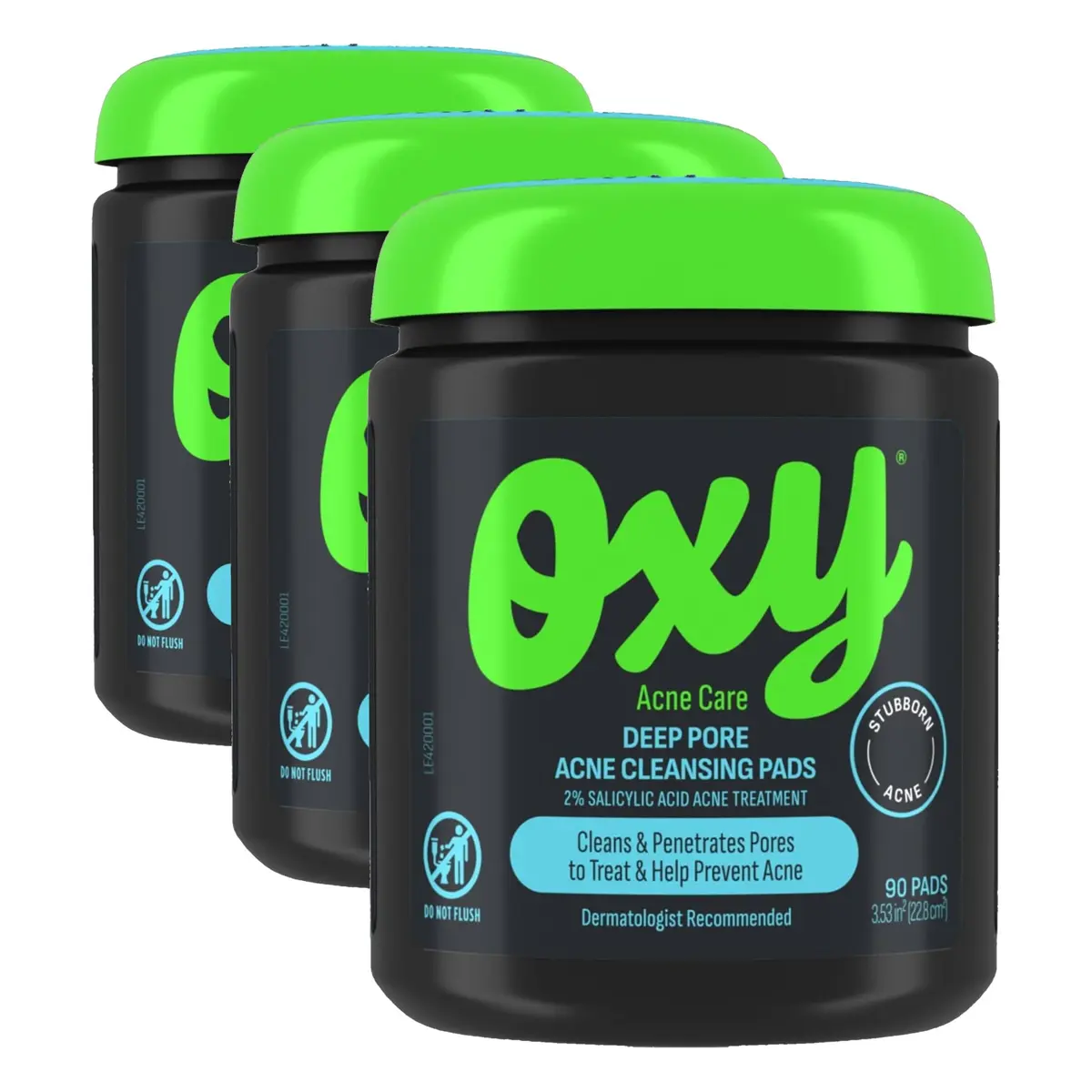 Oxy Deep Pore Acne Cleansing Pads Maximum Strength 2% Salicylic Acid 90 Count (Pack of 9) | Fights Stubborn Breakouts & Unclogs Pores - main product image