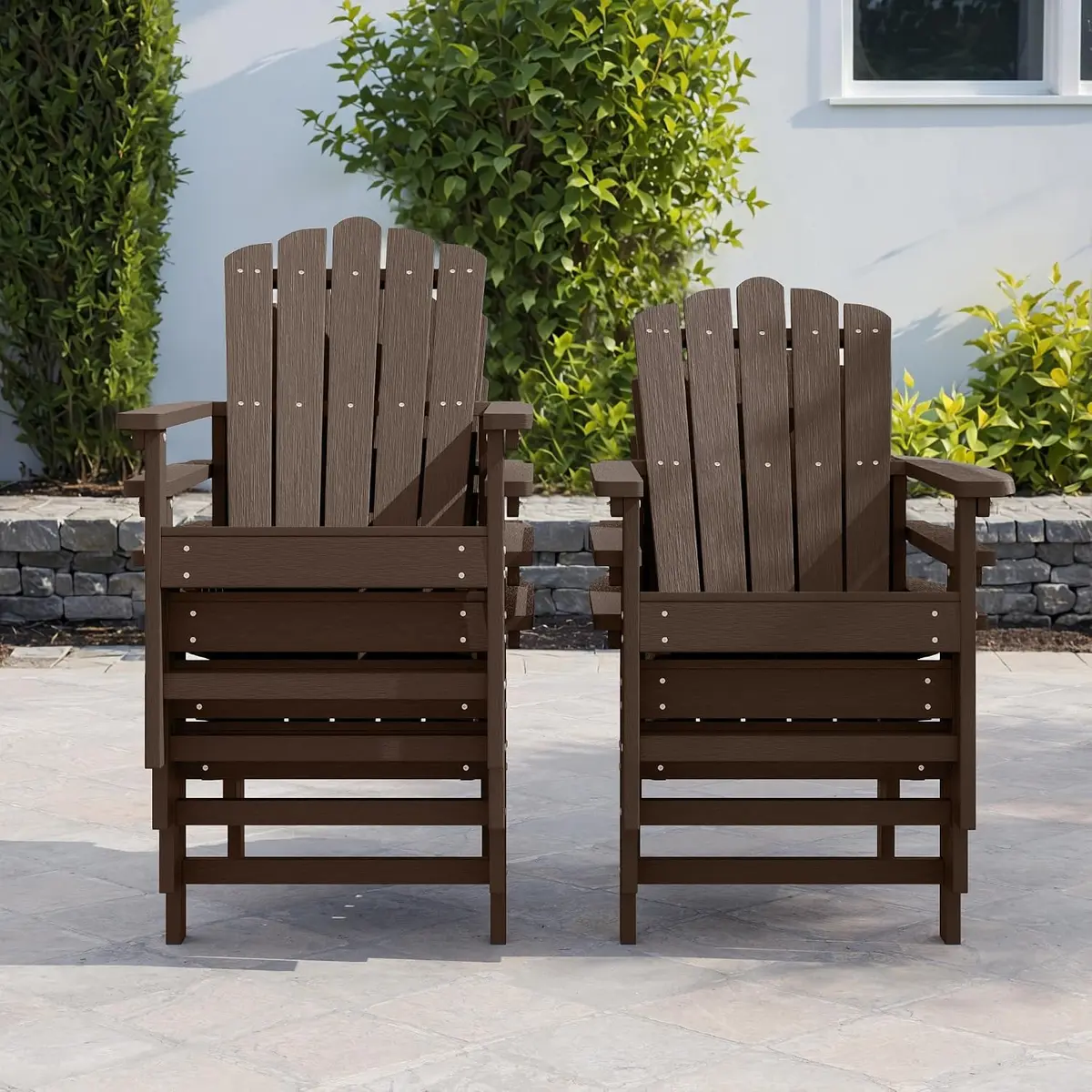 ACUEL HDPE Stackable Adirondack Chairs Set of 2 | All-Weather Durable Poly Lumber - view 4