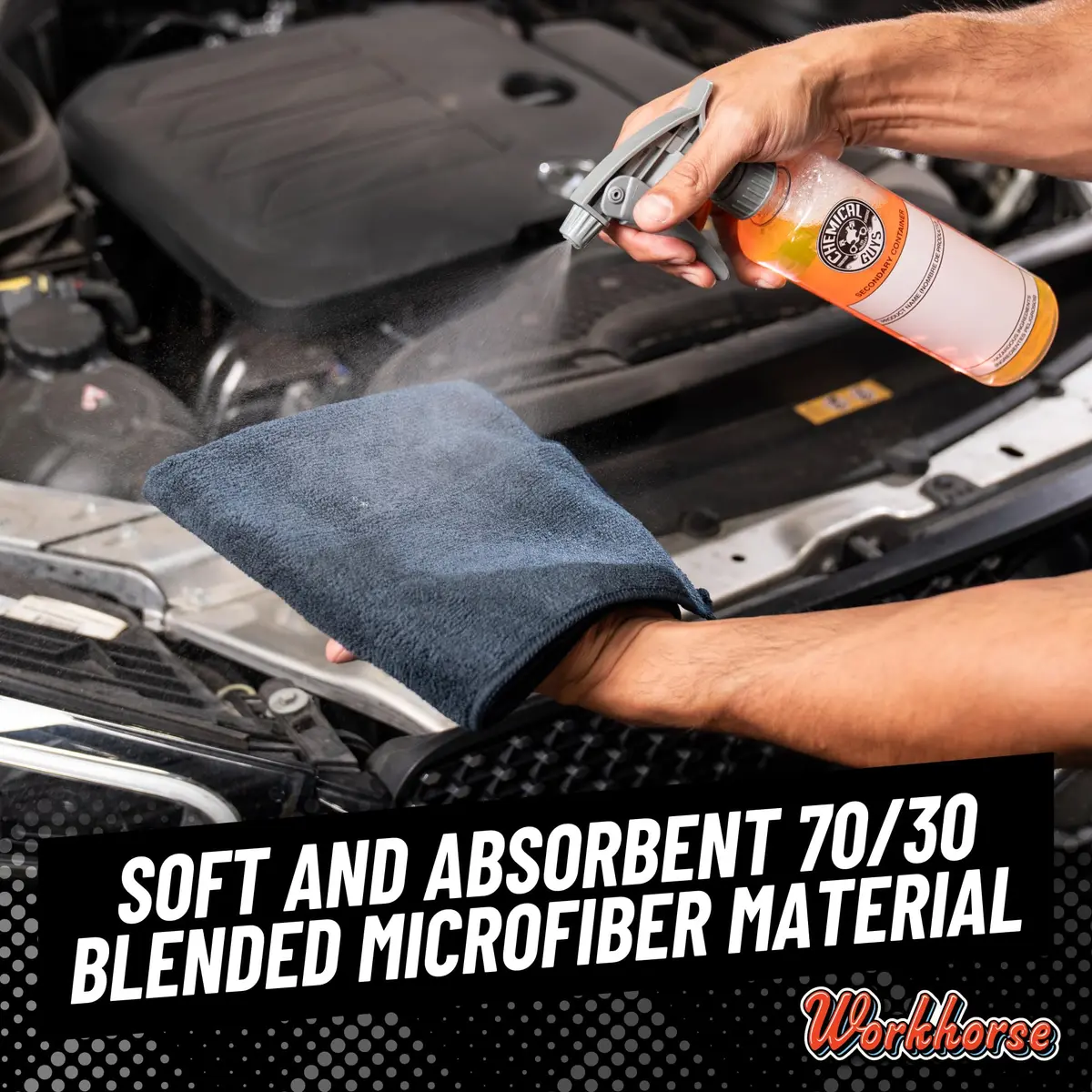 Chemical Guys MIC35306 Workhorse Microfiber Towel 16 in. x 16 in. Pack of 8 | Professional Grade, Lint-Free, Scratch-Free - view 4